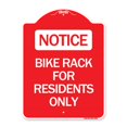 thumbnail image 1 of SignMission A-DES-RW-1824-24307 18 x 24 in. Designer Series Sign - Bike Rack for Residents Only, Red & White, 1 of 1
