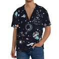 thumbnail image 3 of Balery Galaxy2 Men's Casual Button Down Shirt Short Sleeve Textured Summer Cuban Beach Shirts-3X-Large, 3 of 7