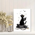 thumbnail image 2 of UXIEQU Black Cat Reading Canvas Wall Art Print 15.75x11.81 Inches, 2 of 8
