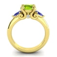 thumbnail image 4 of 2.50 Carat Elegant Round Cut Peridot & Blue Sapphire Gemstone Engagement Ring for Ladies Solid 14K Yellow Gold Size 4.5 by Diamond-Capitals, 4 of 8