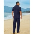 thumbnail image 4 of COOFANDY Mens Beach Sets 2 Piece Linen Outfits Vacation Shirts and Pants Matching Sets Summer, 4 of 7
