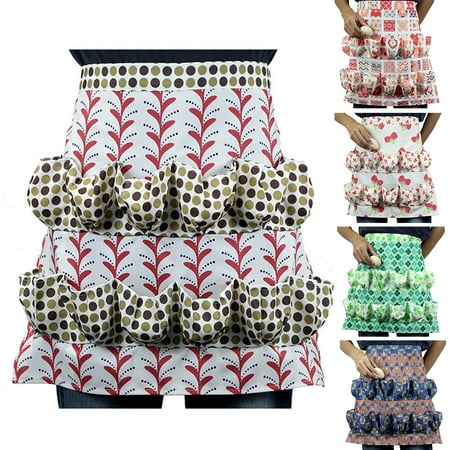 

Visland Kitchen Farm Bird Print Two-row Eggs Collecting Gathering Apron Pocket Holder