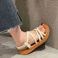 thumbnail image 6 of Wowcloth Women's Fashion Casual Sandals – Solid Color Cross-Strap Round Toe Open-Toe with Rear Elastic Band Flat Sole for Spring Beachwear, 6 of 9