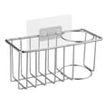 thumbnail image 4 of 3-In-1 Sponge Holder for Kitchen Sink 2 Type Suspension Options (Suction Cups & Adhesive Hook), Hanging Sink Caddy Organizer Rack - Sponge, Dish Cloth, Brush, Scrubber Soap Tray 304 Stainless Stee, 4 of 8