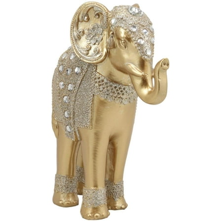 Feng Shui Royal Gold Ornate Design With Crystals And Glitters Elephant Statue