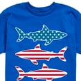 thumbnail image 3 of Instant Message - 4th of July - Shark American Flag - Toddler & Youth Short Sleeve Graphic T-Shirt, 3 of 6