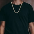 thumbnail image 2 of Mens Rose Plated Stainless Steel Cuban Link Chain Necklace, 2 of 3
