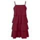 thumbnail image 4 of Vestido sin mangas con volantes de verano 2025 para mujer: minivestido acampanado plisado de gasa, estampado floral, para fiesta/playa/boda, 4 of 8