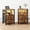 Rustic Brown-2 drawers, variant on TOMNK Nightstand with LED Lights & Charging Station, Side Table with Tempered Glass Top, USB Ports & Outlets, Fabric Drawers for Bedroom/Living Room, Black
