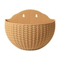 thumbnail image 2 of Vertical Wall Hanging Planter Decorative Imitation Rattan Half Round For Indoor Garden Balcony Shelf Fence Decoration, 2 of 6