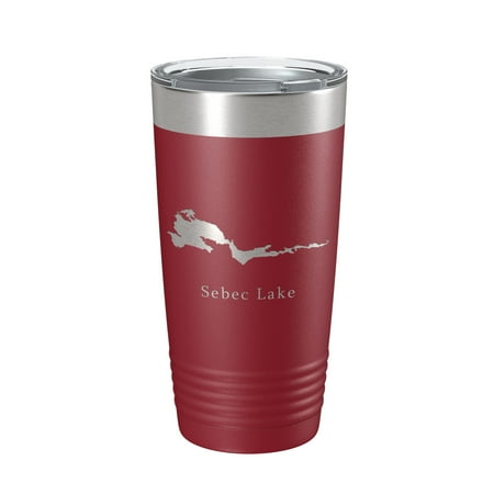 

Sebec Lake Map Tumbler Travel Mug Insulated Laser Engraved Coffee Cup Maine 20 oz Maroon