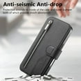 thumbnail image 3 of for iPhone 17 Pro Max Leather Wallet Case, Detachable Magentic RFID Blocking Card Slots Cash Pocket Zipper Magnetic Closure Kickstand Shockproof Drop Protection Flip Case Rugged Cover, Black, 3 of 12