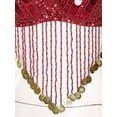 thumbnail image 3 of TiaoBug Women's Belly Dance Costume Sequins Tassels Adjustable Bra Tops Bollywood Dancewear Red-A One Size, 3 of 7