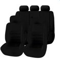 thumbnail image 1 of Línea de cintura negra, funda universal para asiento de coche de cinco asientos para las cuatro estaciones, juego de 9 piezas con costura, 1 of 6