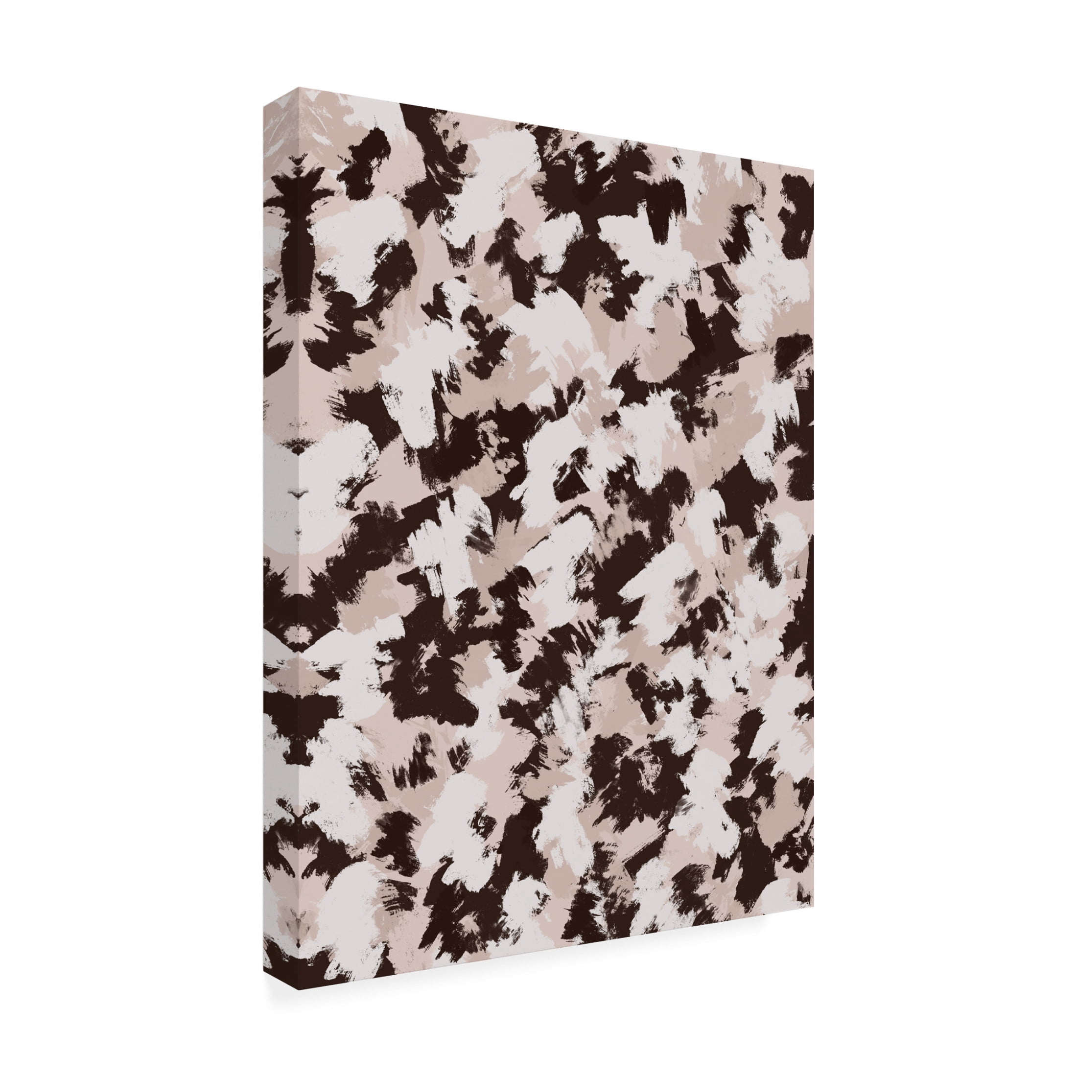 Canvas Wall Art - Treechild 'Brown And Beige Strokes Pattern' Wall Art for Living Room, Bedroom, or Office D?cor by Trademark Fine Art - 18 x 24 Inches