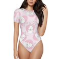 thumbnail image 2 of Picia Cute Rabbit Womens One Piece Swimsuits Modest Tummy Control Bathing Suits Lace Up Slimming Swim Suit-XX-Large, 2 of 9