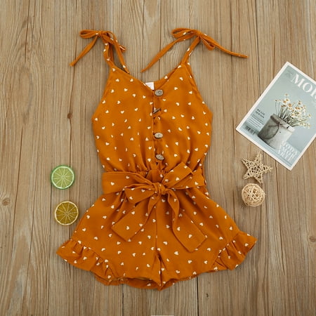 

THE WILD Toddler Girl Baby Romper Summer Clothes Floral Straps Rompers Jumpsuit