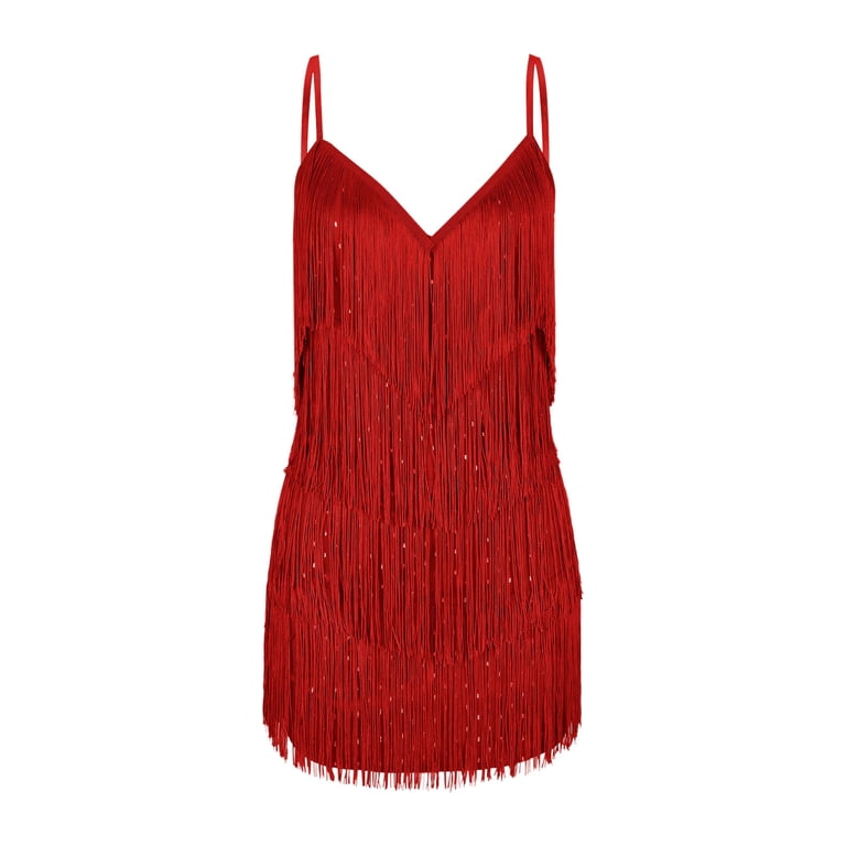 strapless open back dress Sparkly Sequin Feather Prom Dresses with slit Spaghetti Strap Formal D   vigocouture