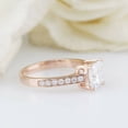thumbnail image 3 of HeartsAndYou 3.5ct Princess Moissanite Engagement Ring for Women Round Accents Solitaire 18k Rose Gold over Silver, 3 of 9