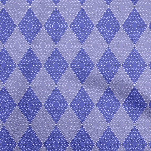 oneOone Cotton Flex Amethyst Fabric Check Argyle Diy Clothing Quilting Fabric Print Fabric By Yard 40 Inch Wide