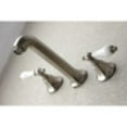 thumbnail image 4 of Kingston Brass KS4028PL Metropolitan 2-Handle Wall Mount Tub Faucet, Brushed Nickel, 4 of 5