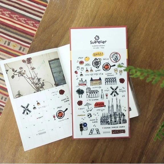 Suatelier Hola Journal Sticker, Daily Diary Sticker Sheet, Gift Decor Sticker