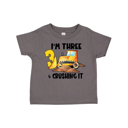 

Inktastic I m 3 and Crushing It Construction 3rd Birthday Gift Toddler Boy or Toddler Girl T-Shirt