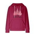 TOPMU Women's Christmas Printed Hoodie Long Sleeve V Neck Pullover
