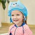 thumbnail image 2 of 1Pc Baby Shower Cap Shield for Kids Soft Silicone Adjustable 1-10 Years Old Cartoon Pig Shower Cap for Kids Toddler Shower Cap Shield Makes the Kids Bath More Fun, 2 of 6