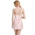thumbnail image 4 of Defitshape Women's Silk Nightgown Lingeries Sheer V Neck Nightwear Satin Sleepwear Lace Chemise Mini Nightgown Pink XX-Large, 4 of 5