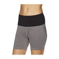 thumbnail image 1 of Reebok Womens Fitted Highrise Athletic Compression Shorts, Grey, X-Small, 1 of 6