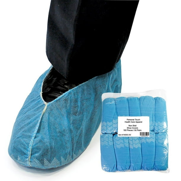 Personal Touch Chaussure Antidérapante Couvrant 100 Pièces Bleues / 50 Paires Taille Unique