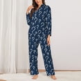 thumbnail image 2 of Honeii Question Marks print Women's Pajama Sets Long Sleeve Button Down Sleepwear Nightwear Soft Pjs Lounge Sets-XX-Large, 2 of 7