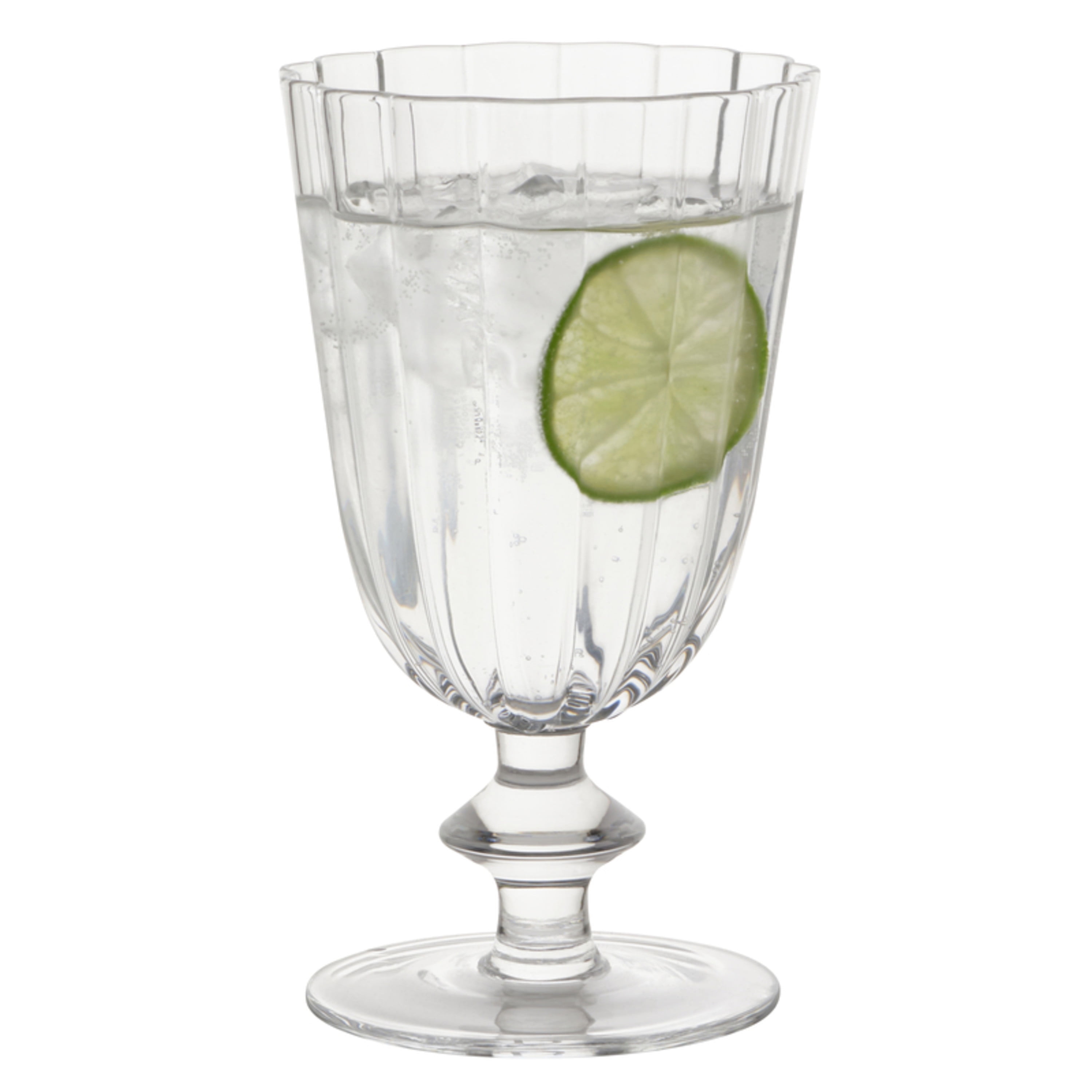 Beautiful Scallop Set of 4 Glass Goblet Clear by Drew Barrymore