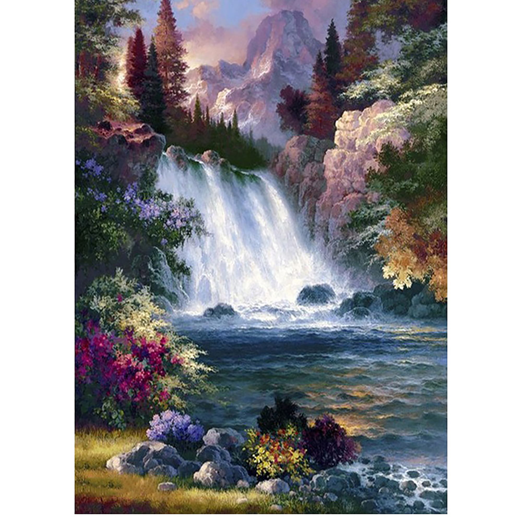 5D Full Drill Diamond Painting Waterfall Landscape Embroidery Cross Crafts DIY 