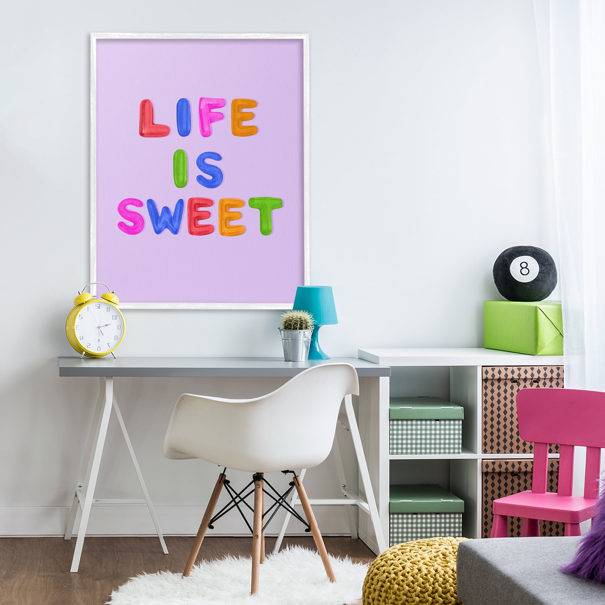Stupell Industries Life Is Sweet Gummies White Framed Giclee Art, design by LISH Creative