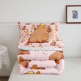 thumbnail image 5 of Manfei Lovely Orange Pattern Queen Comforter Set,Cute Capybara Comforter Sets Queen,Pink,Polkadot Reversible,3pcs,1 Comforter and 2 Pillowcases, 5 of 7