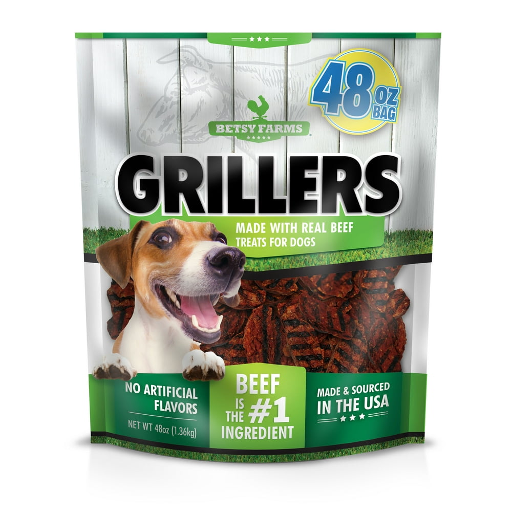 Betsy Farms Grillers Dog Treats, Beef Flavor, 48 oz.