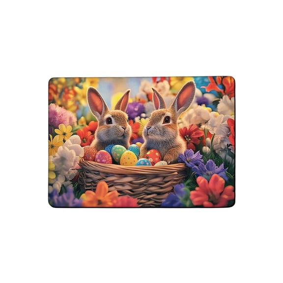 Japceit Spring Easter Entry Mat, Dirt Proof and Water Absorbent Floor Carpet for Doorway, Decorative Holiday Rug for Bedroom, Hallway, Porch, Home