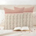 thumbnail image 3 of Spring Pink Floral Outdoor Waterproof Pillow Covers, Vintage Farmhouse Flowers Art Decorative Square Throw Pillowcase Sofa Cushion Sham for Patio/Couch/Chair, 24"x24" 2 Pack, 3 of 8