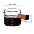 thumbnail image 3 of Clear Glass Measuring Shot Cup With Wood Handle And Pouring Spout Precise 100ml Scale For Machine Accessories, 3 of 9