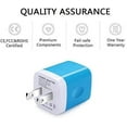 thumbnail image 2 of USB Wall Charger Block,Charging Blocks,6PCS USB Charger Adapter,2.1A Dual Port Fast Charge Charging Station USB Wall Plug iPhone Wall Chargers Block,Blue, 2 of 5