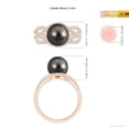thumbnail image 5 of ANGARA Tahitian Cultured Pearl Criss-Cross Shank Ring in 14K Rose Gold for Women | June Birthstone, Birthday, Anniversary, Jewelry Gift for Women | Pearl Ring, 5 of 8