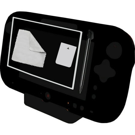 Black Full Case Cover Stylus & Screen Protector Wii U Gamepad Controller