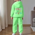 thumbnail image 4 of Outfits Sets for Little Girls Casual Print Hoodie And Pants Outfit Fashion Two Piece Toddler Loungewear Soft Playwear Comfy Kids Casual Clothes Set 6-7 Years, 4 of 7