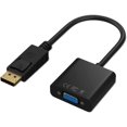 thumbnail image 1 of BR Adaptador DP a VGA, 1080p, negro, convertidor DisplayPort a VGA chapado en oro, macho a hembra, 1 of 5