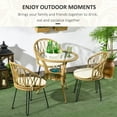 thumbnail image 4 of Outsunny 4 Pieces Outdoor Rattan Dining Set with Cushions for Backyard, 4 of 10