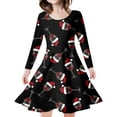 thumbnail image 1 of MIASHUI Robe de Fête Festive pour Filles avec Motif Enchanteur de Cerf et d'Arbre de Noël Noir, 6-7 Ans, 1 of 5