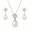 white, variant on 9-10mm Freshwater Purple Pearl Necklace and Earrings Set for Women 925 Sterling Silver Teardrop Pearl Jewelry