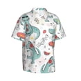 thumbnail image 3 of Xecao Music Lover Dinosaur print Hawaiian shirt - a stylish short-sleeve button-down for men, perfect for casual beach and tropical outings., 3 of 9